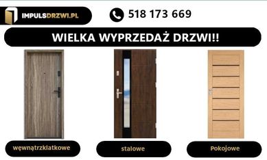 Drzwi Wejściowe ZEWNĘTRZNE/ WEWNĘTRZNE z Montażem