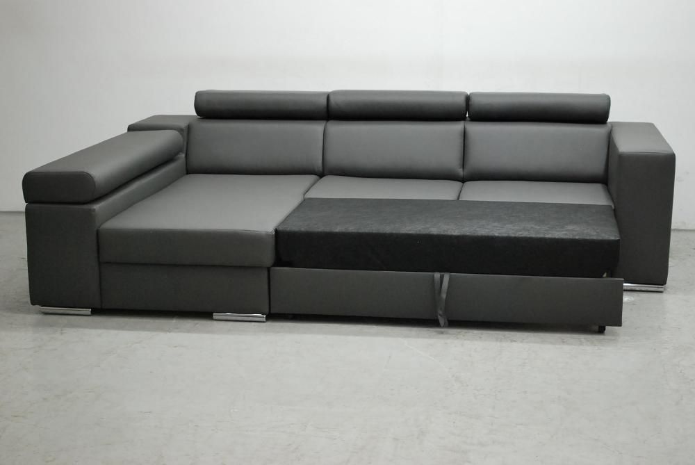 SYM  DESIGN NOWOCZESNY narożnik z funkcja spania pojemnik eco skóra