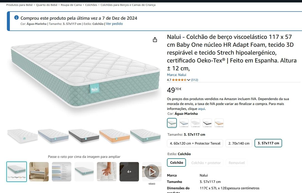 Colchão de bebé e criança