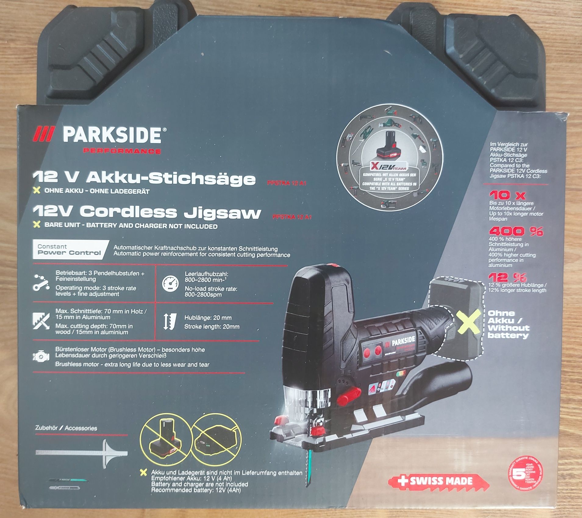 Wyrzynarka akumulatorowa 12V Parkside Performance PPSTKA 12 A1