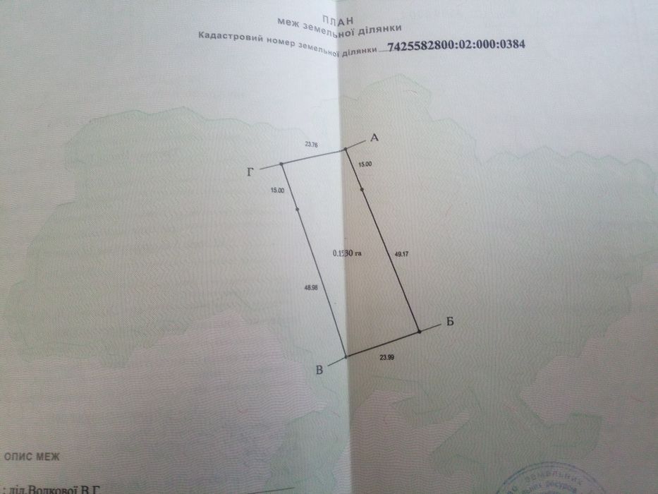 Продам земельну ділянку площею близько 0.15 Га. для забудови