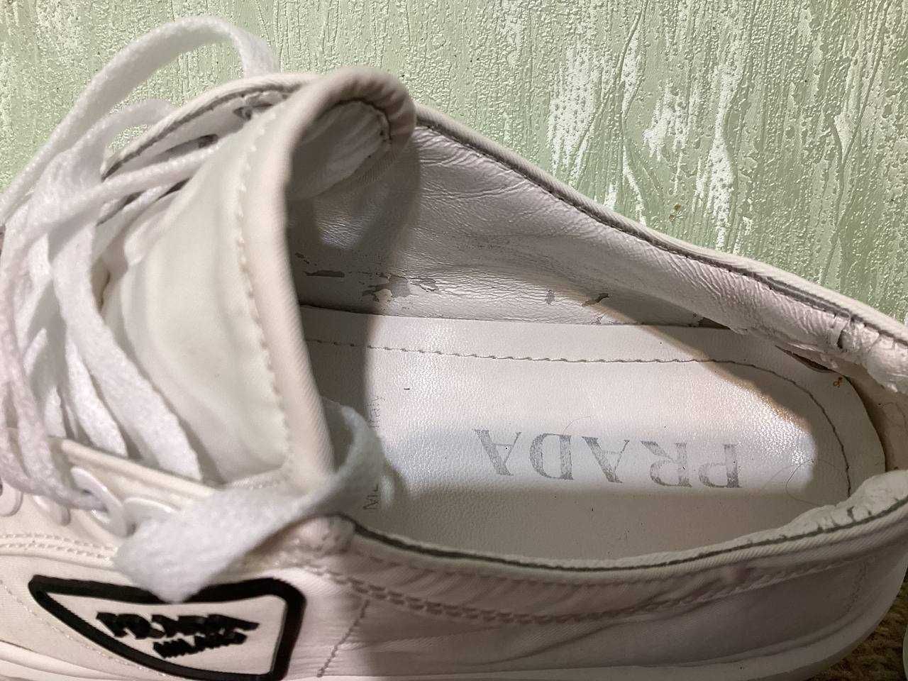 Кроссовки Prada Double Wheel Re-Nylon gabardine sneakers размер 41
