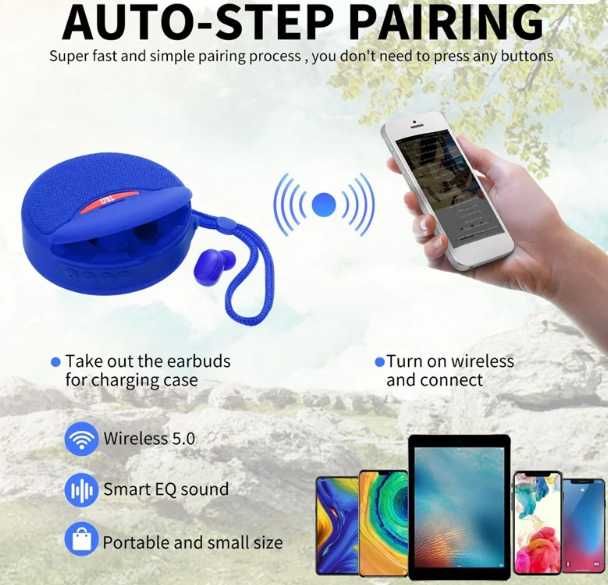 Coluna Bluetooth TG808 com headphones