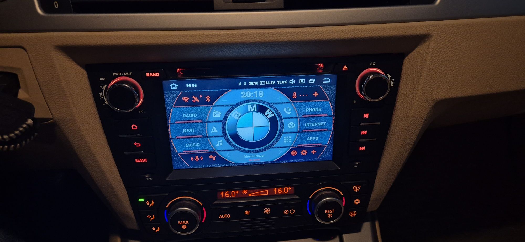 Rádio android bmw e90/e91 Plug and Play igual a novo