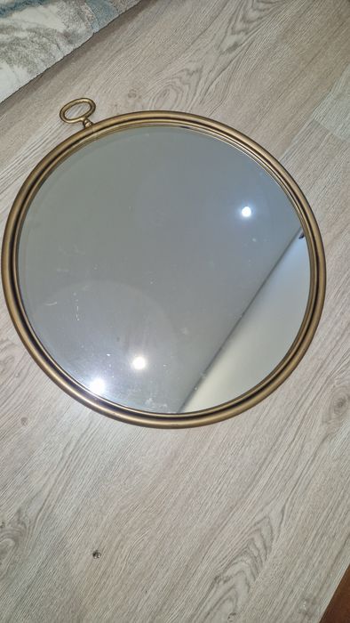 Espelho redondo dourado