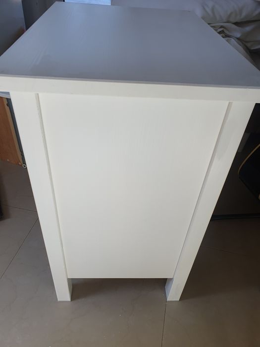 IKEA HEMNES Komoda, 2 szuflady, biała bejca, 54x66 cm