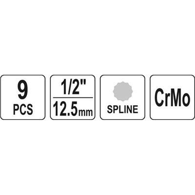 Klucze 1/2 Spline M4-M16 Trzpieniowe Udarowe Yato