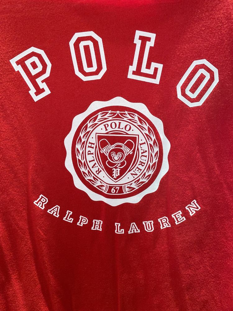 Koszulka z długim rękawem czerwona dla chłopca Ralph Lauren 152-158