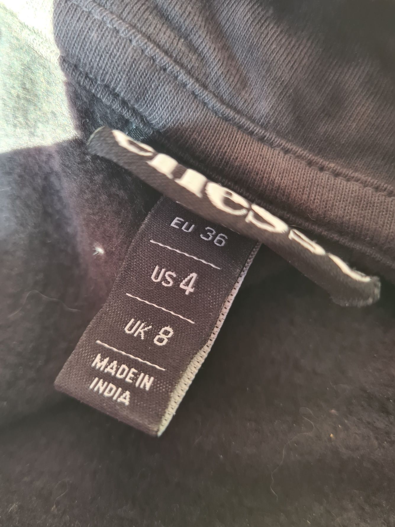 Bluza z kapturem Ellesse czarna szara S szerokie rękawy