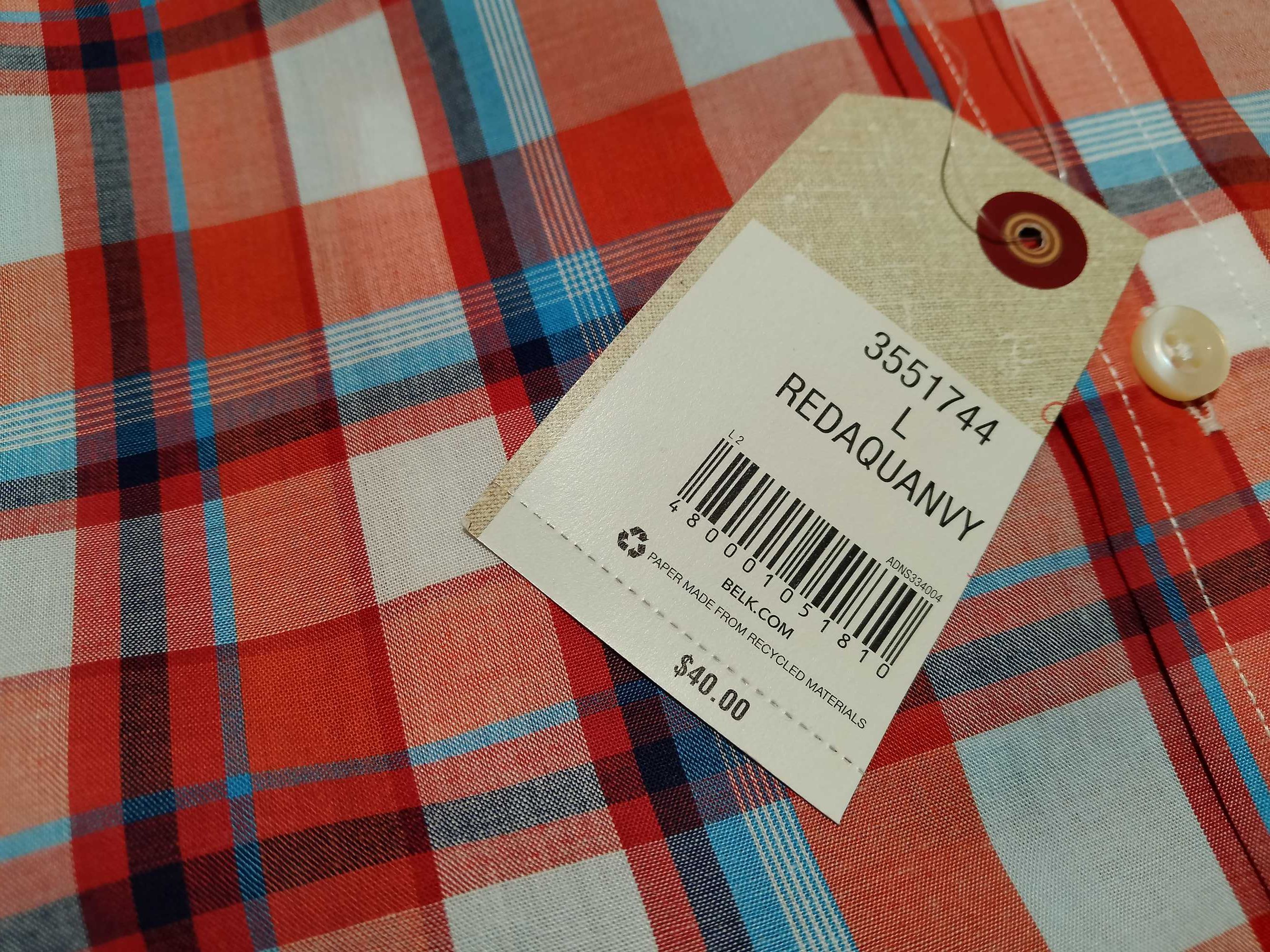 SADDLEBRED USA - NOWA! z Metkami Koszula Męska krótki rękaw rozmiar XL