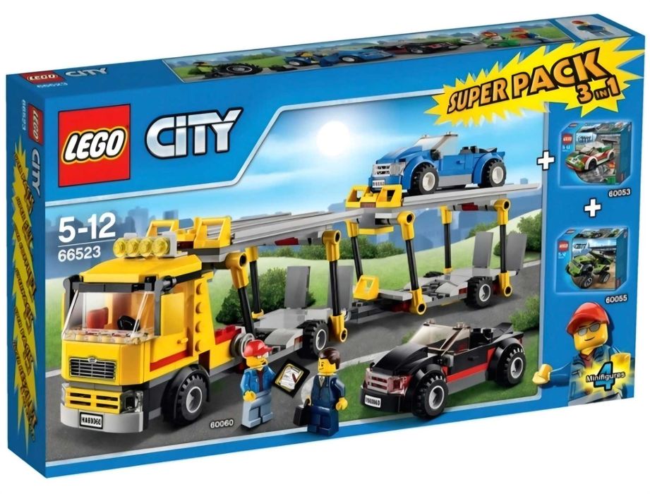 LEGO 66523 City Super Pack 3w1 60060 + 60053 + 60055 UNIKAT na prezent
