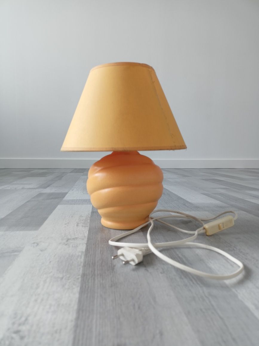 Lampka ceramiczna nocna z abażurem abażur