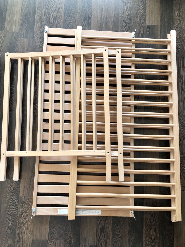 Łóżeczko drewniane dziecięce - Ikea Sniglar - 120cm x 60cm
