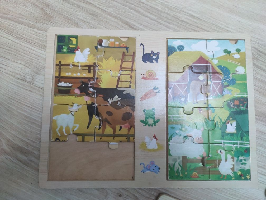 Układanki drewniane, puzzle KOMPLETNE