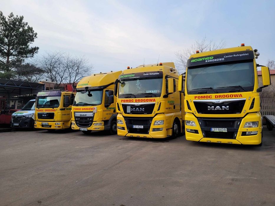 Pomoc Drogowa 24 Transport HDS Laweta Koronowo Bydgoszcz 24T holowanie