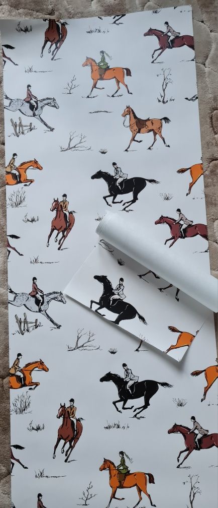 Tapeta Konie, jeździectwo 5,10m + gratis i klej