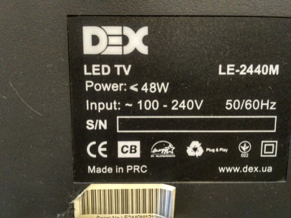 Продам LED телевизор DEX LE 2440M