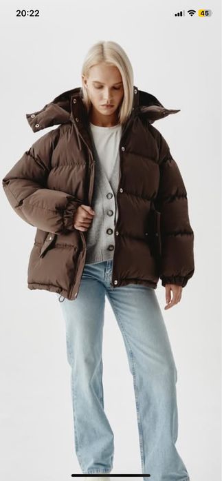 Пуховик шоколадний оверсайз blow fashion