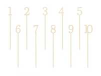 Drewniane numery na stół 25cm 10szt PartyDeco