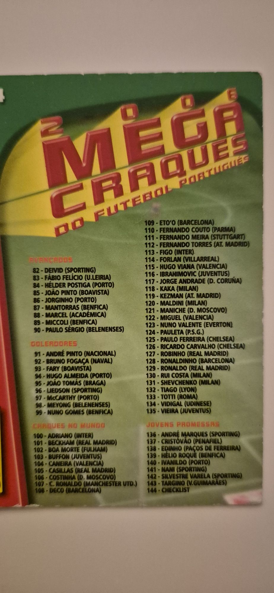 Coleção Completa Panini Mega Craques 2006