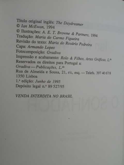 O Sonhador de Ian McEwan - 1ª Edição