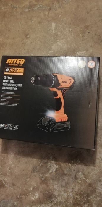 Wiertarko-wkrętarka udar 45Nm Niteo 20v +bateria2,5Ah i ład. walizka