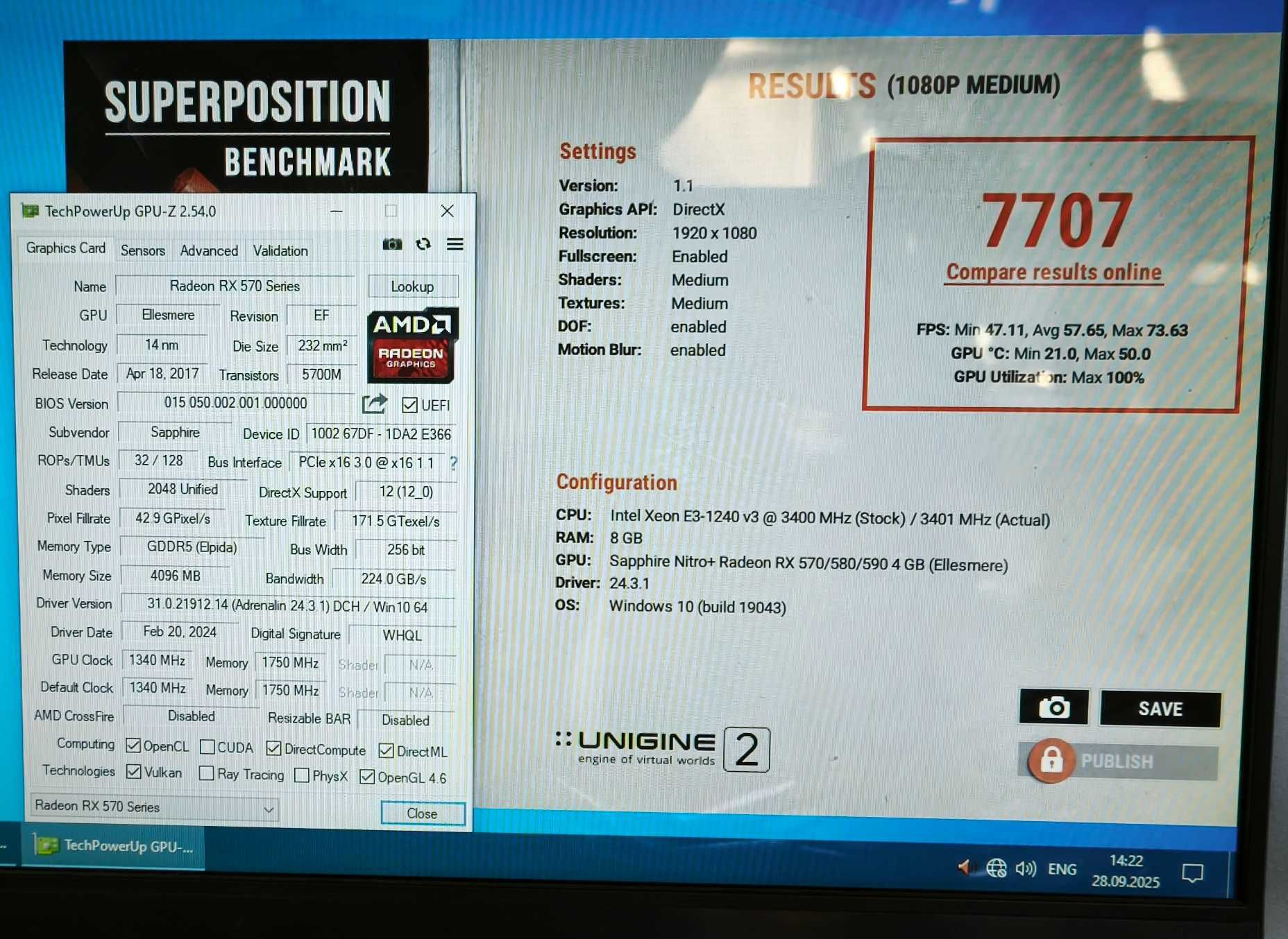 Видеокарта Radeon RX570 4Gb DDR5 256bit DirectX12 Sapphire Pulse