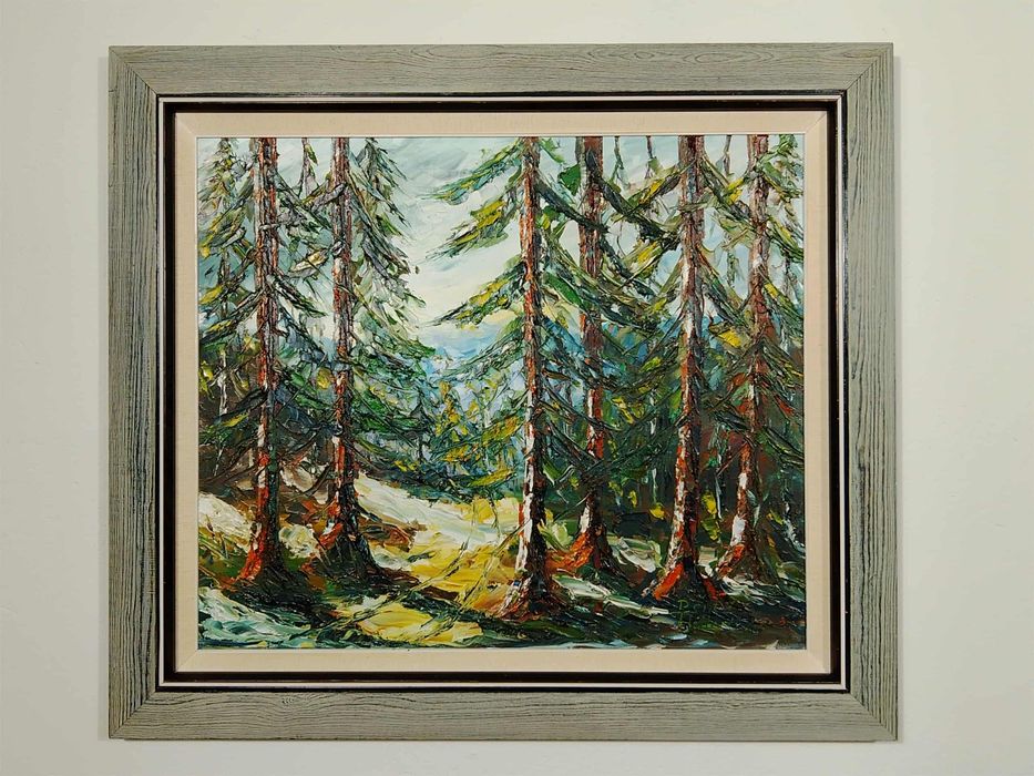 Stary obraz na płótnie Bent Bertram Hillestrom (1935-)