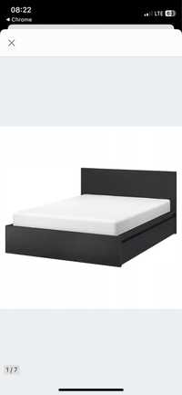 Ikea Malm łóżko z podnoszonym schowkiem Venge 160x200