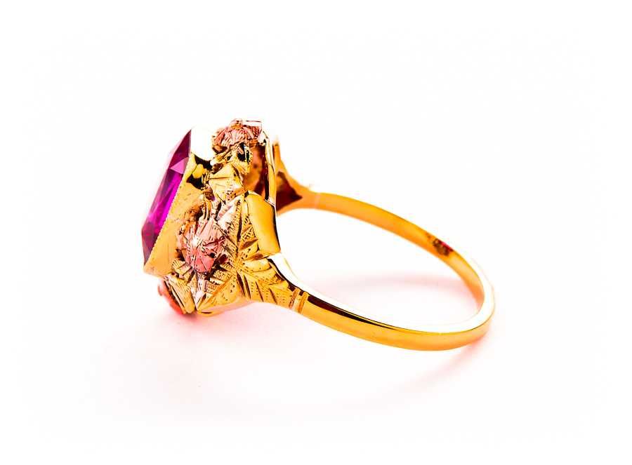 Przedwojenny Złoty Pierścionek - Wina Czar - 14K - 4,66g - Kraków