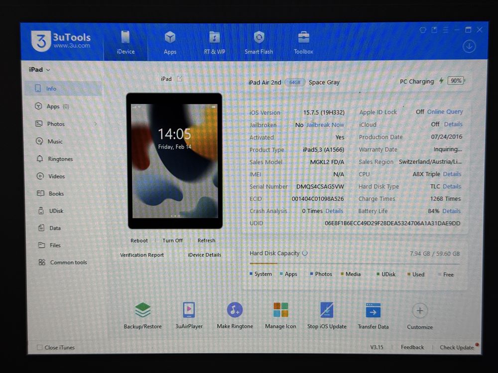 iPad Air 2 (A1566) - 64GB - faktura VAT 23%
