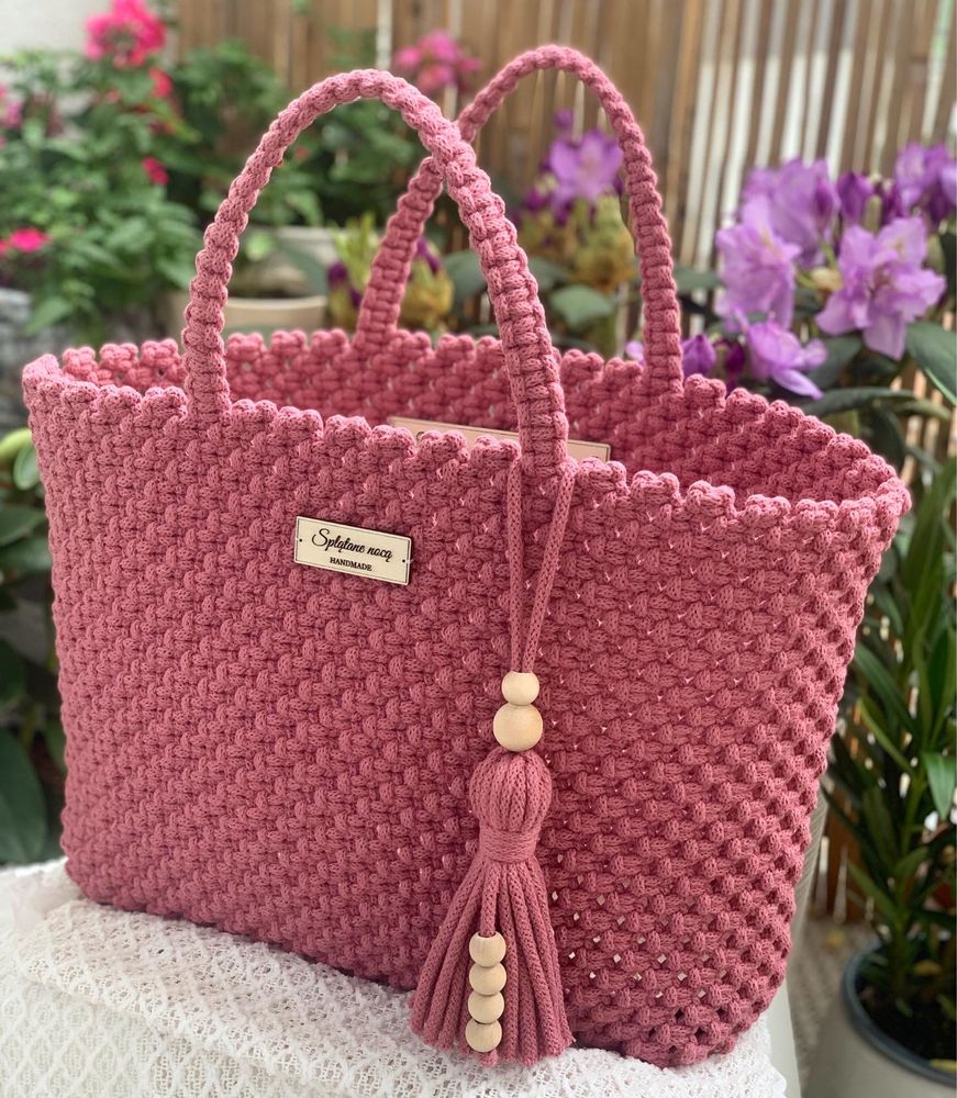 Torebka shopperka makrama rękodzieło boho