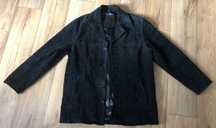 Kurtka męska skórzana zamsz marynarka czarna r. M/L Real Leather 90zł