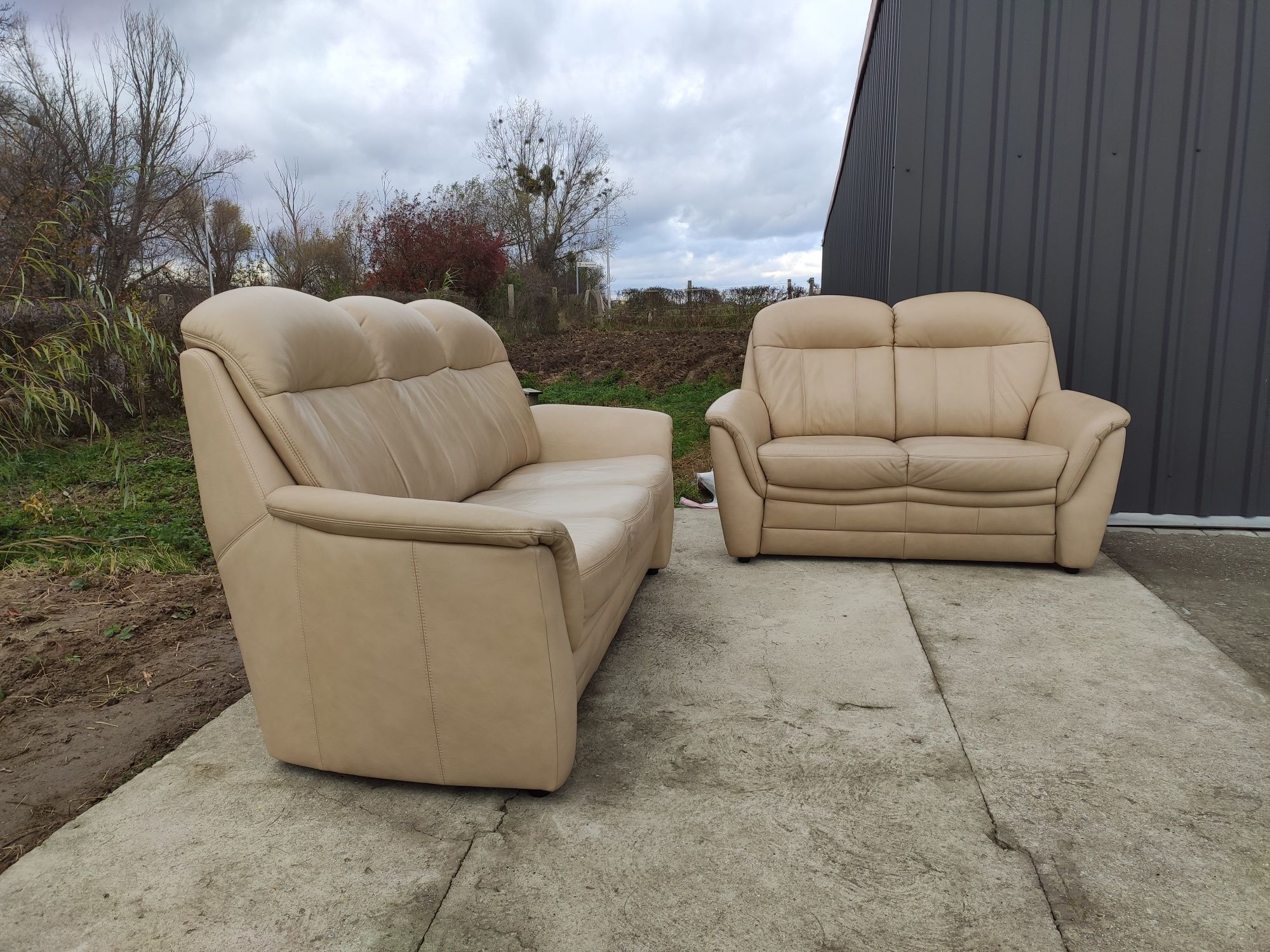 Sofa skórzana 3-osobowa+ 2-osobowa- 100% skóra naturalna! Okazja