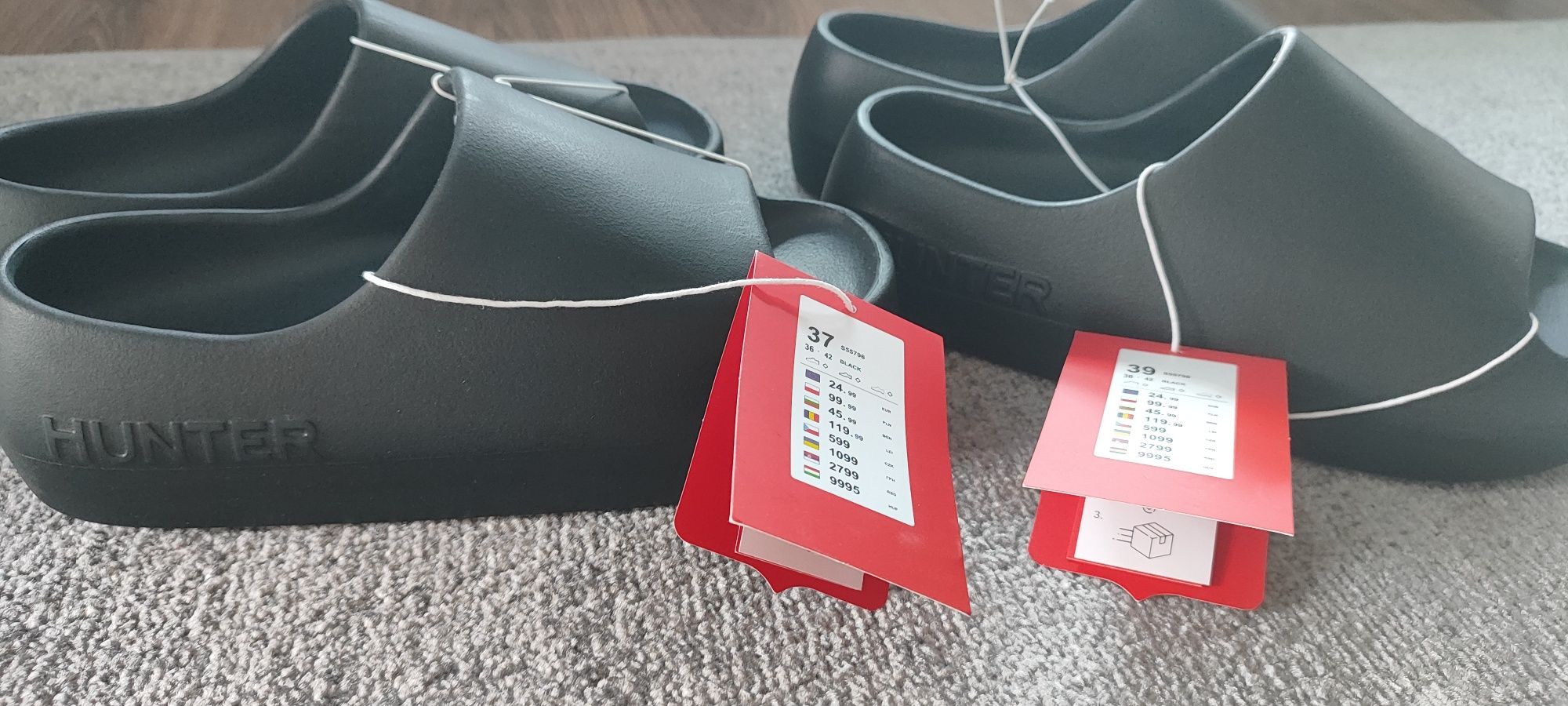 Hit klapki platforma Hunter slippers czarne beż r. 36,39,41 oryginalne