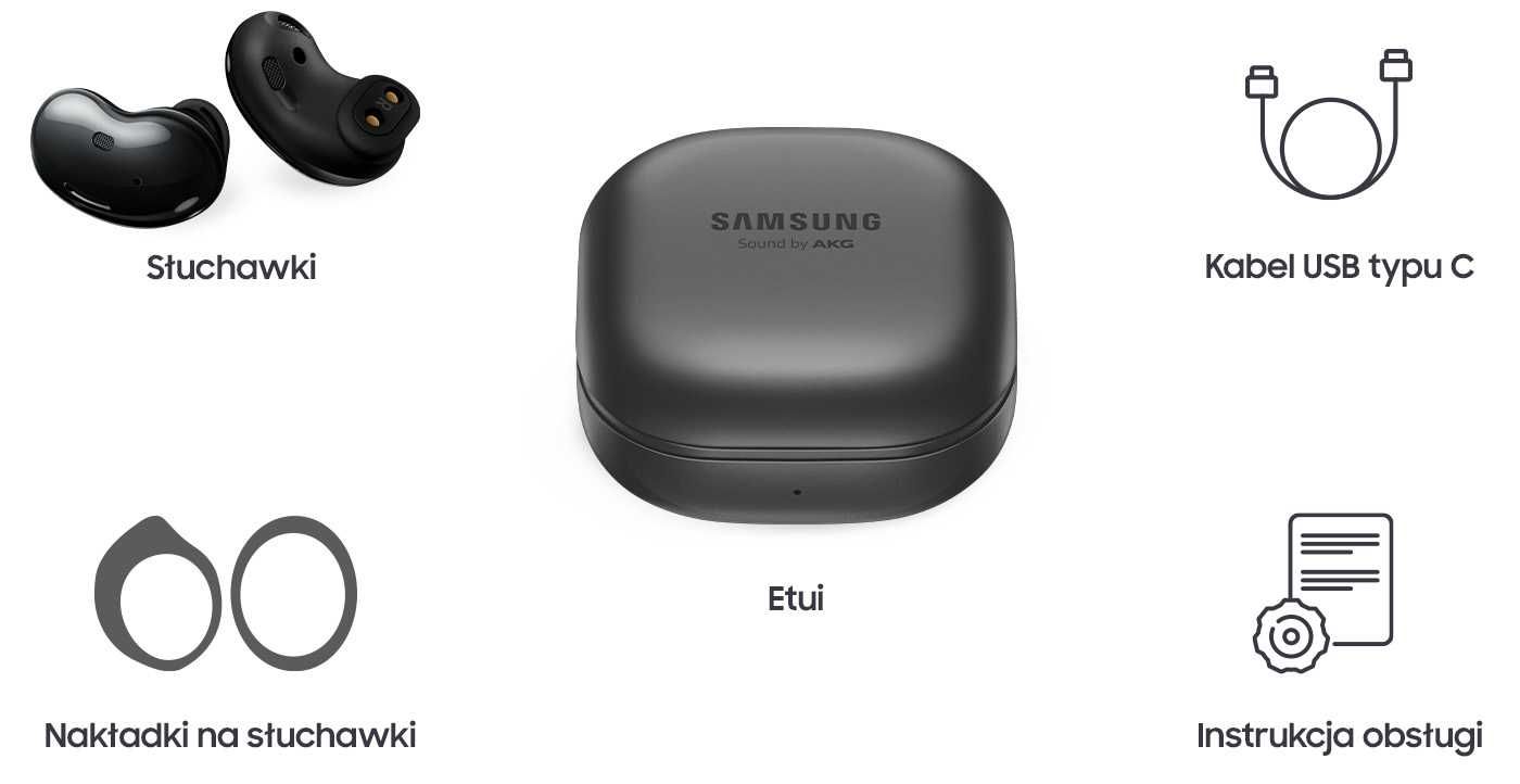 Słuchawki bezprzewodowe dokanałowe Samsung Buds Live - prawie nowe