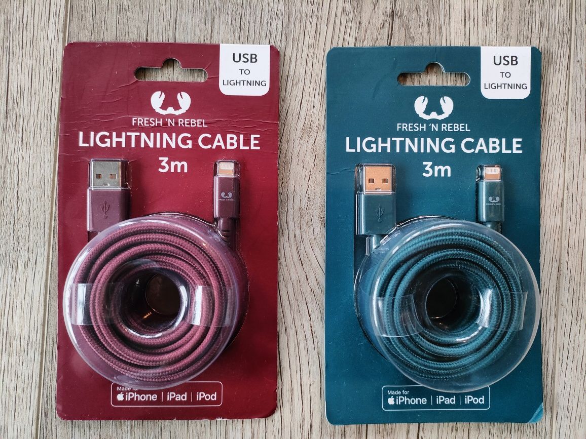 Fresh N Rebel kabel 3m USB - Lightning do Apple ( iPhone, iPad, iPod)