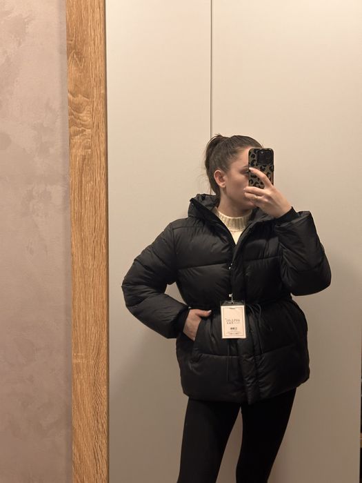 Трендова куртка пуфер єврозима НОВА на завязках верхній одяг жіноча