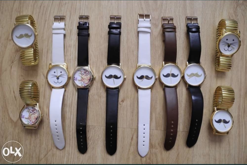 Zegarek wąsy sowa pasek bransoleta