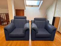Dois maples/sofas azuis - recosto de cabeça ajustavel Excelente estado