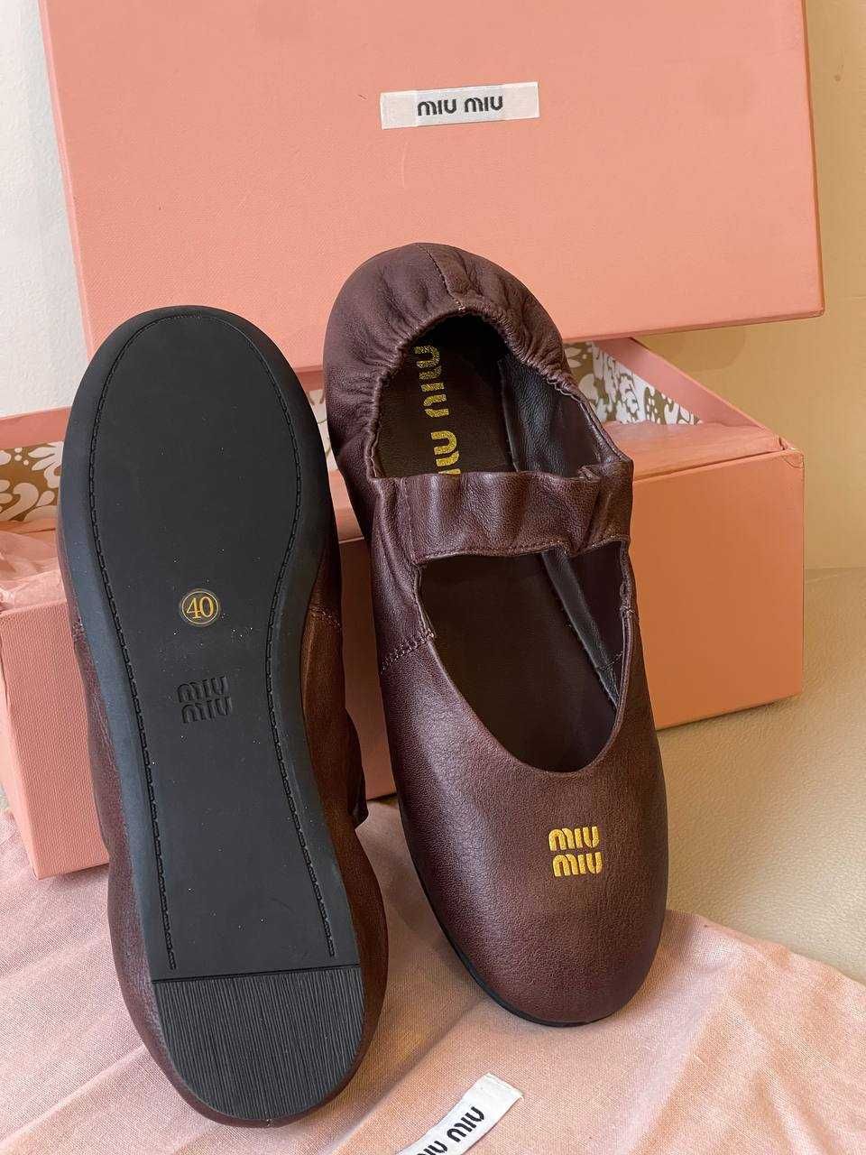 Wyprzedaż Luksusowe Balerinki Miu Miu! Skóra! Premium!OD RĘKI 36-41