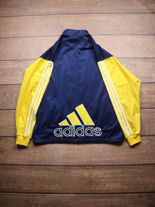Vintage 90's Adidas crewneck rozpinana bluza bez kaptura poliester
