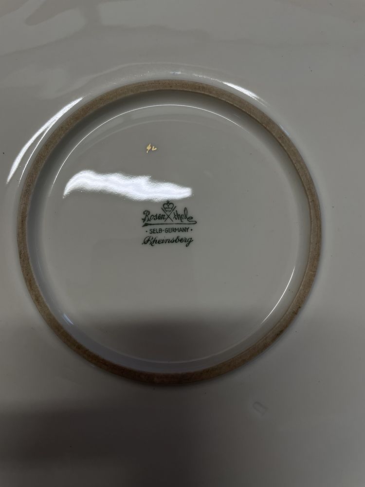 Luksusowa porcelanowa patera Rosenthal Cobalt Blue z bogatym złoceniem