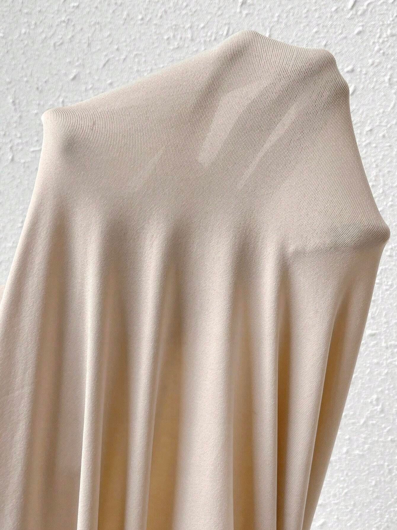 Sukienka Ołówkowa Marszczona Maxi Beżowa Casual Shein S 36