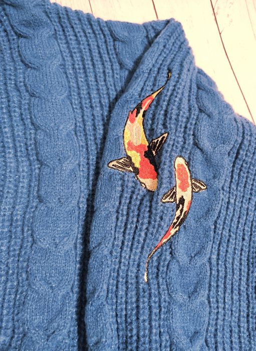 Cardigan sweter Taylor Swift niebieski koi fish speak now long live