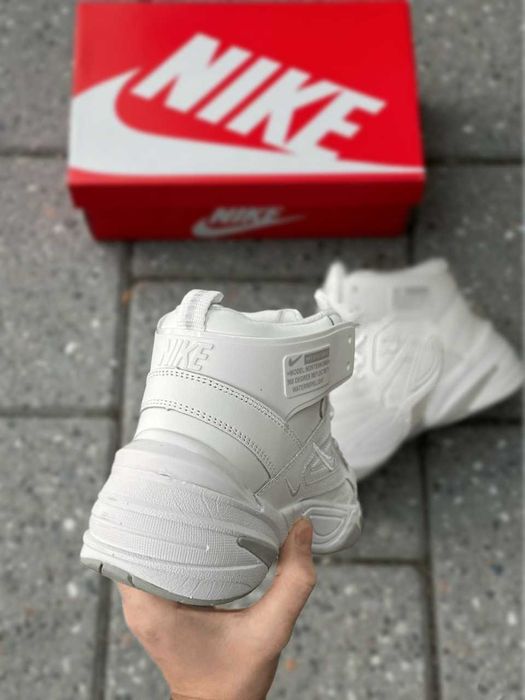 Nike M2K Tekno High Fur White женские зимние кроссовки с мехом Найк