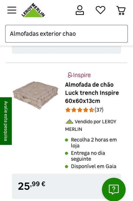 Almofada sofá  tanto da enterior e extrior