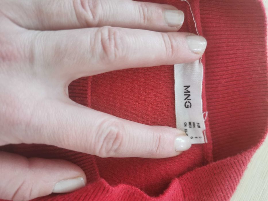 Sukienka Mango r. L czerwona mini z półgolfem