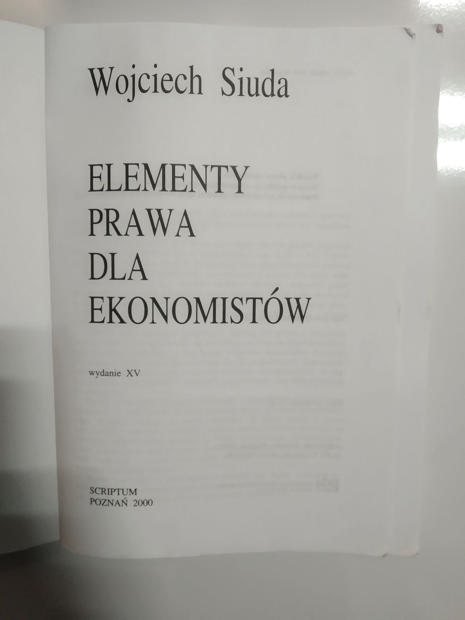 Elementy prawa dla ekonomistów Wojciech Siuda