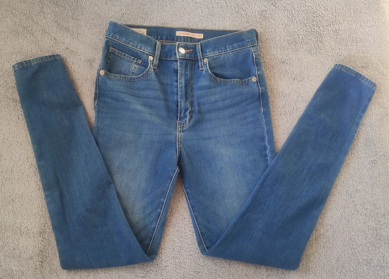 Jeansy rurki z bardzo wysokim stanem Levi’s Mile High Skinny W27